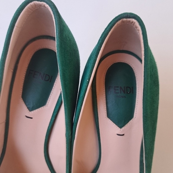 FENDI women's pumps emerald green size 36 1/2‎ Made In Italy - Picture 4 of 12